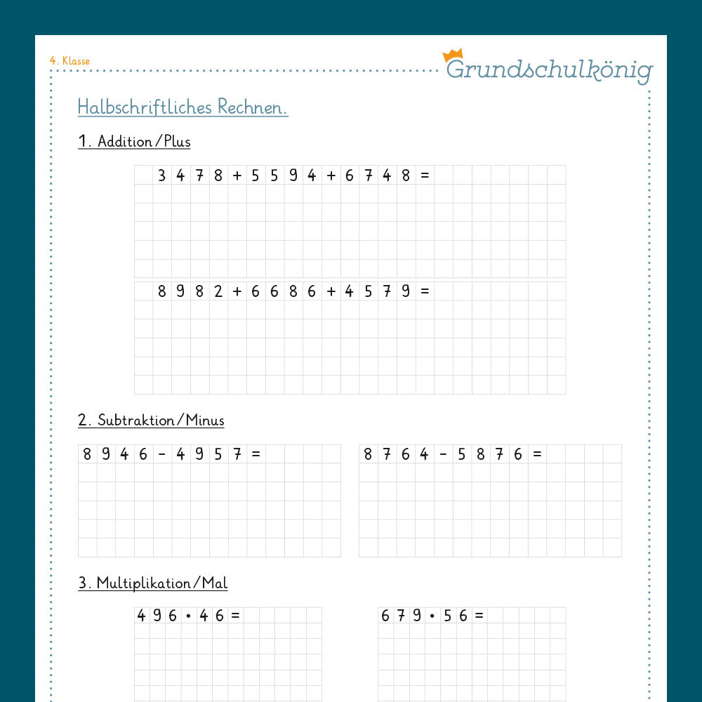 Mathe, 4. Klasse: Fit für den Übertritt - Teil 2