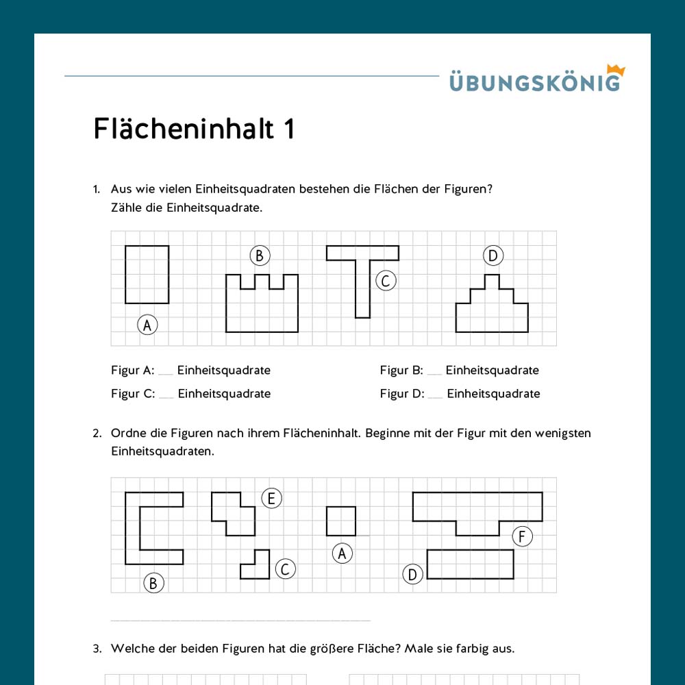 Königspaket: Umfang und Fläche (Mathe, Mittelschule)