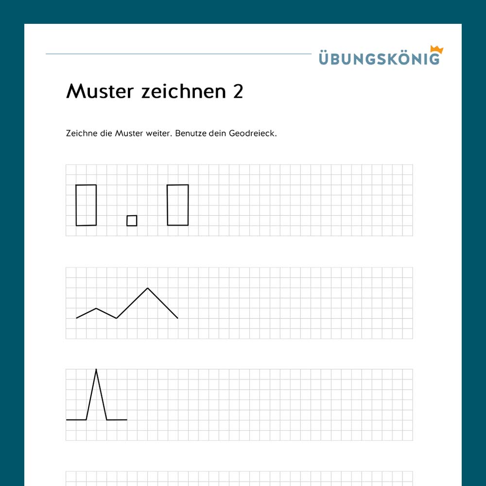 Königspaket: Muster zeichnen  (Mathe, Mittelschule)