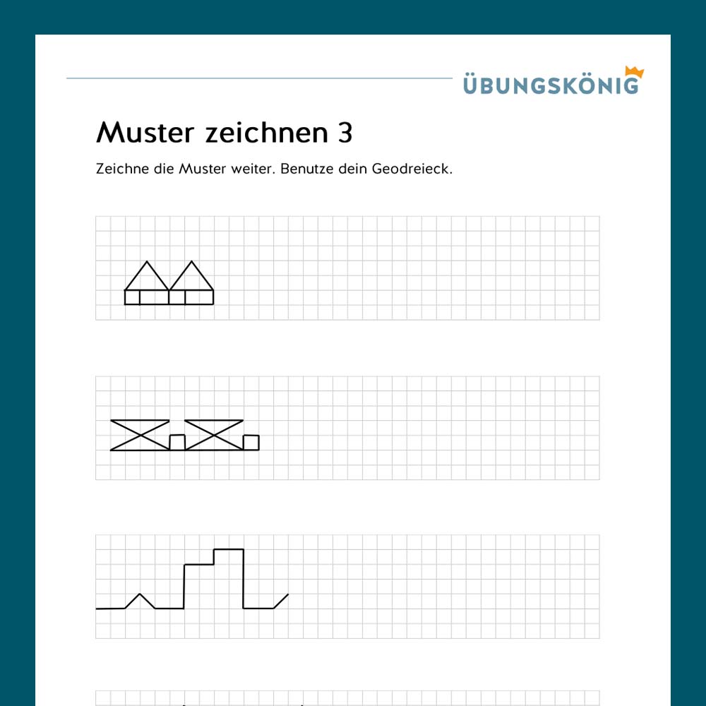 Königspaket: Muster zeichnen  (Mathe, Mittelschule)