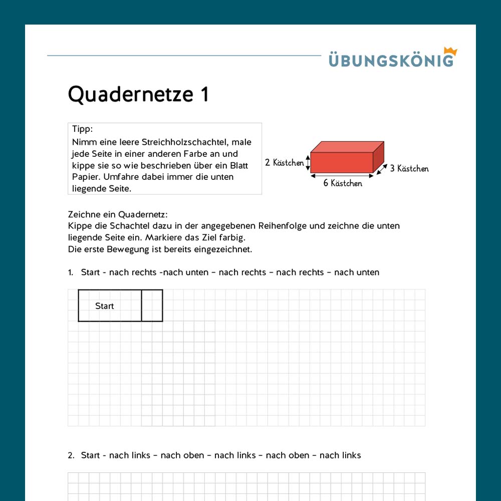 Königspaket: Quadernetze  (Mathe, Mittelschule)