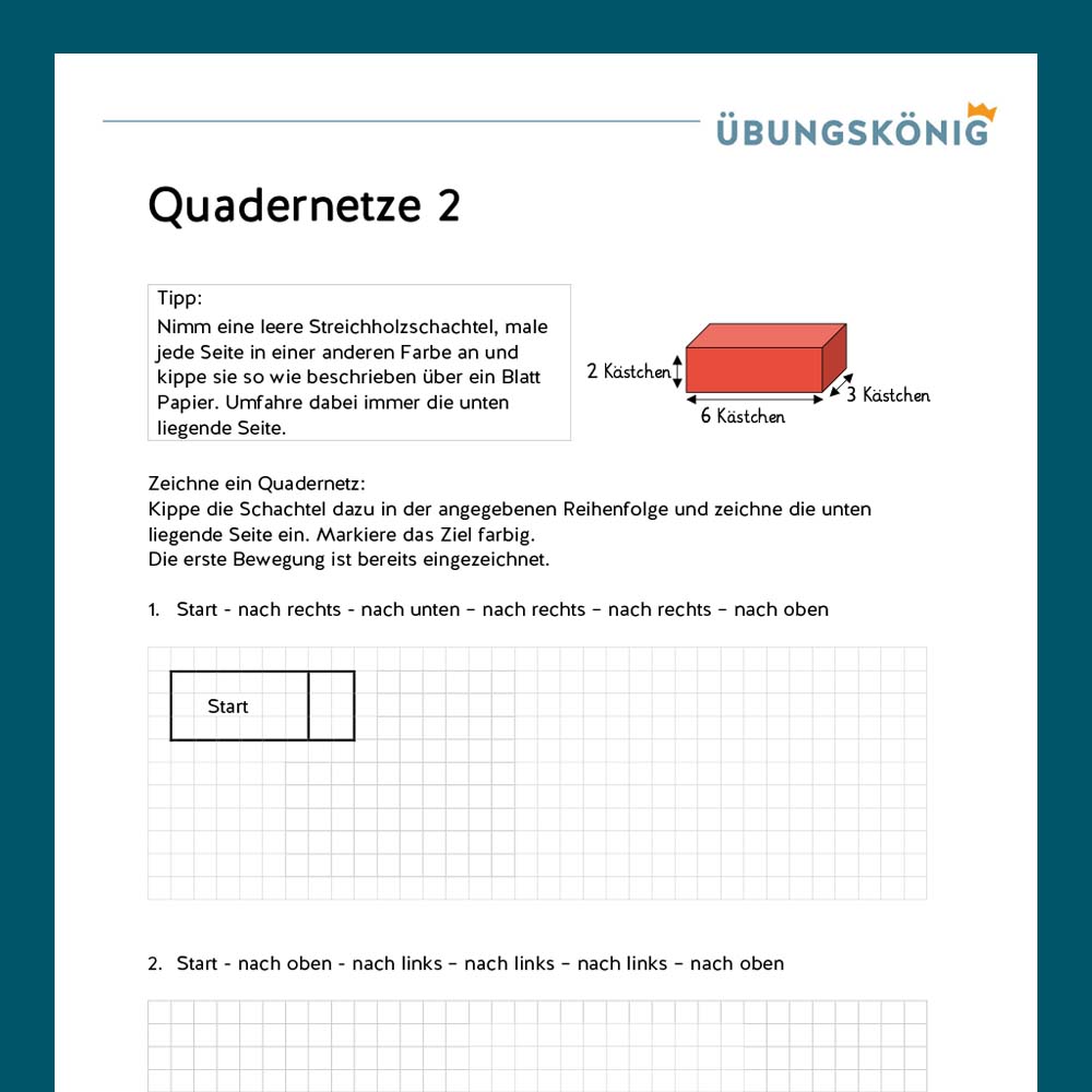 Königspaket: Quadernetze  (Mathe, Mittelschule)