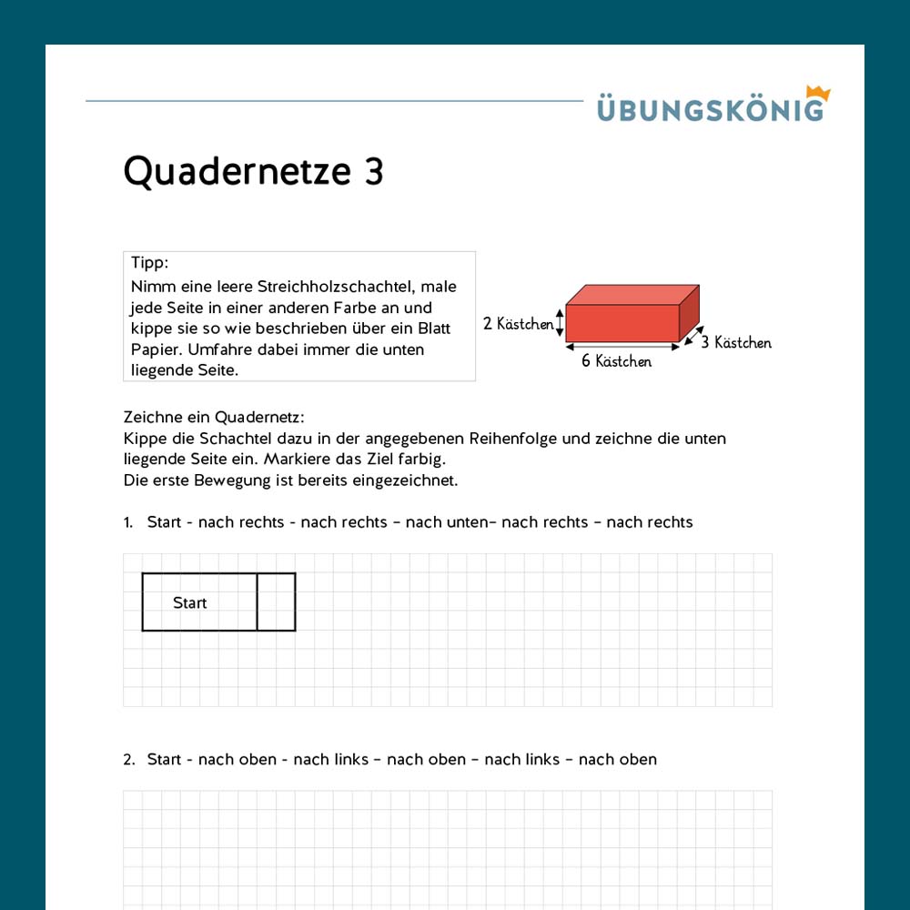 Königspaket: Quadernetze  (Mathe, Mittelschule)