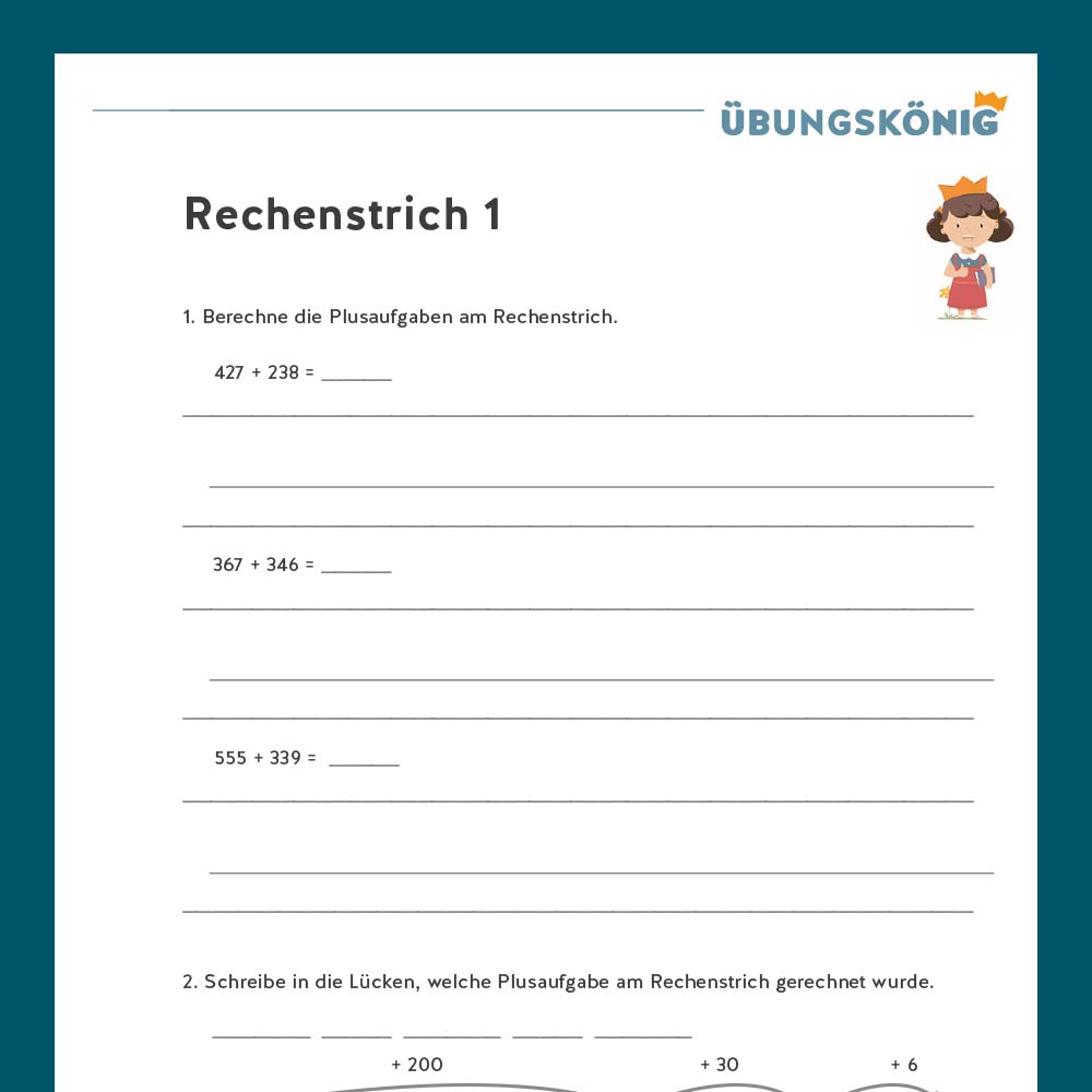 Königspaket: Rechenstriche Bis 1 000 (Mathe, Mittelschule ...