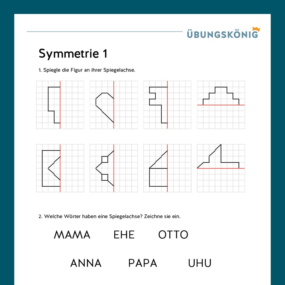 Königspaket: Symmetrie, Teil 1 (Mathe, Mittelschule)