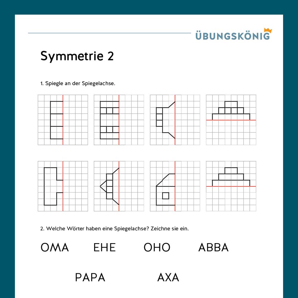 Königspaket: Symmetrie, Teil 1 (Mathe, Mittelschule)