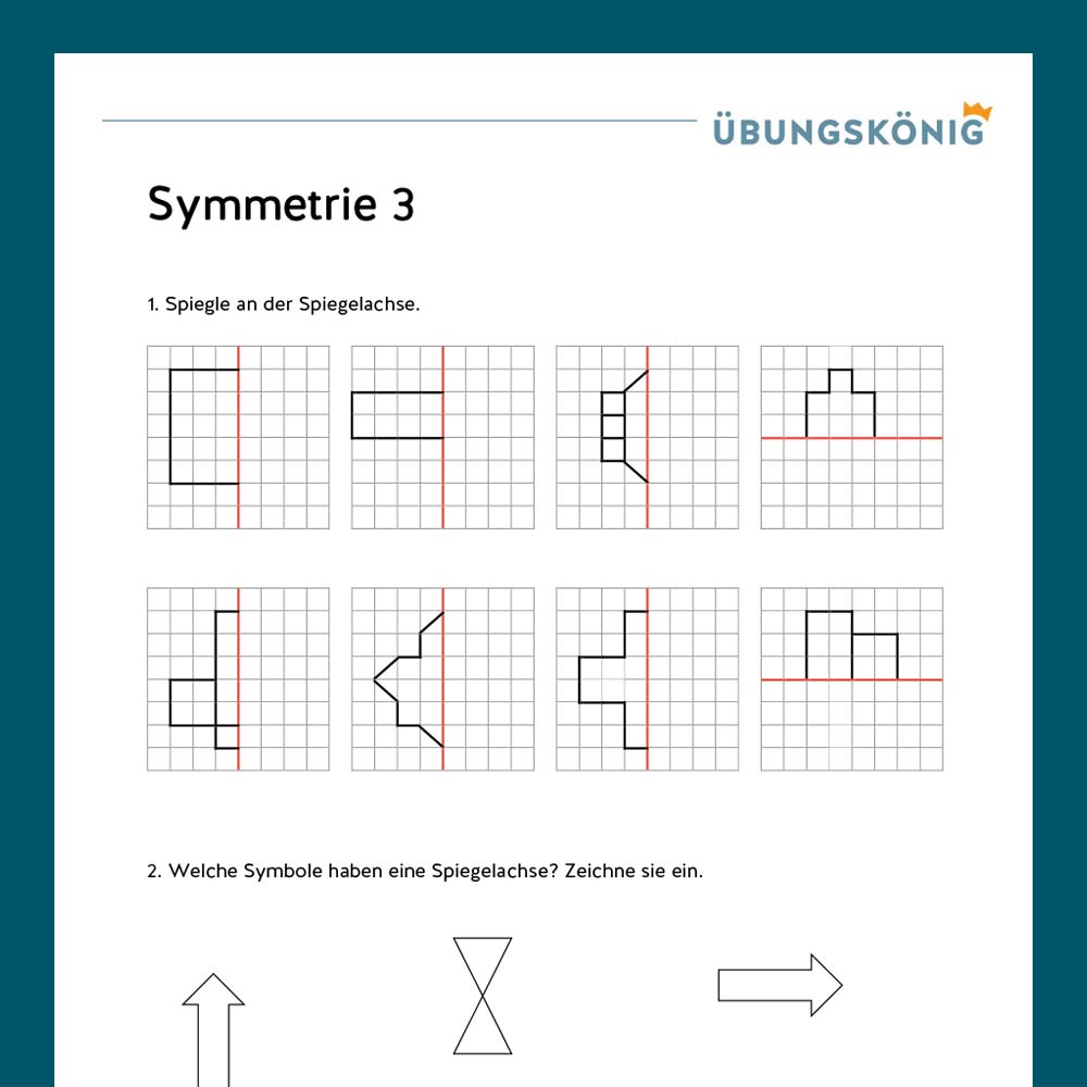 Königspaket: Symmetrie, Teil 1 (Mathe, Mittelschule)