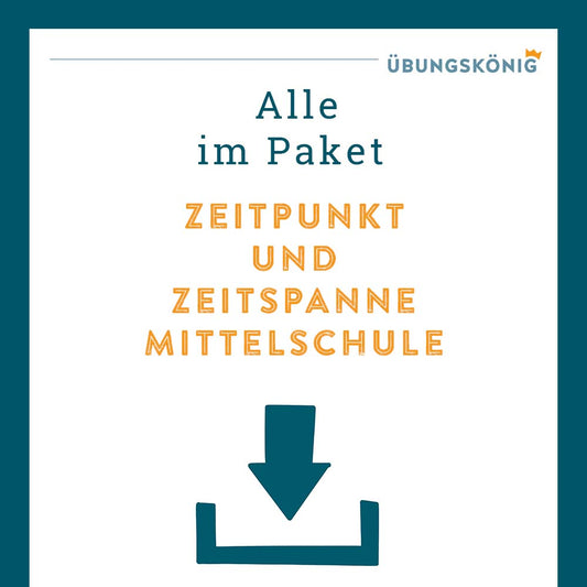 Königspaket: Zeitpunkt und Zeitspanne  (Mathe, Mittelschule)