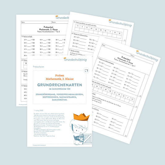 Mathe, 2. Klasse: Zwei Proben - Grundrechenarten im ZR 100