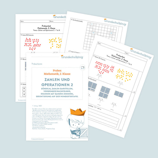 Mathe, 2. Klasse: Zwei Proben - Zahlenoperationen 2