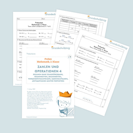 Mathe, 2. Klasse: Zwei Proben - Zahlenoperationen 4