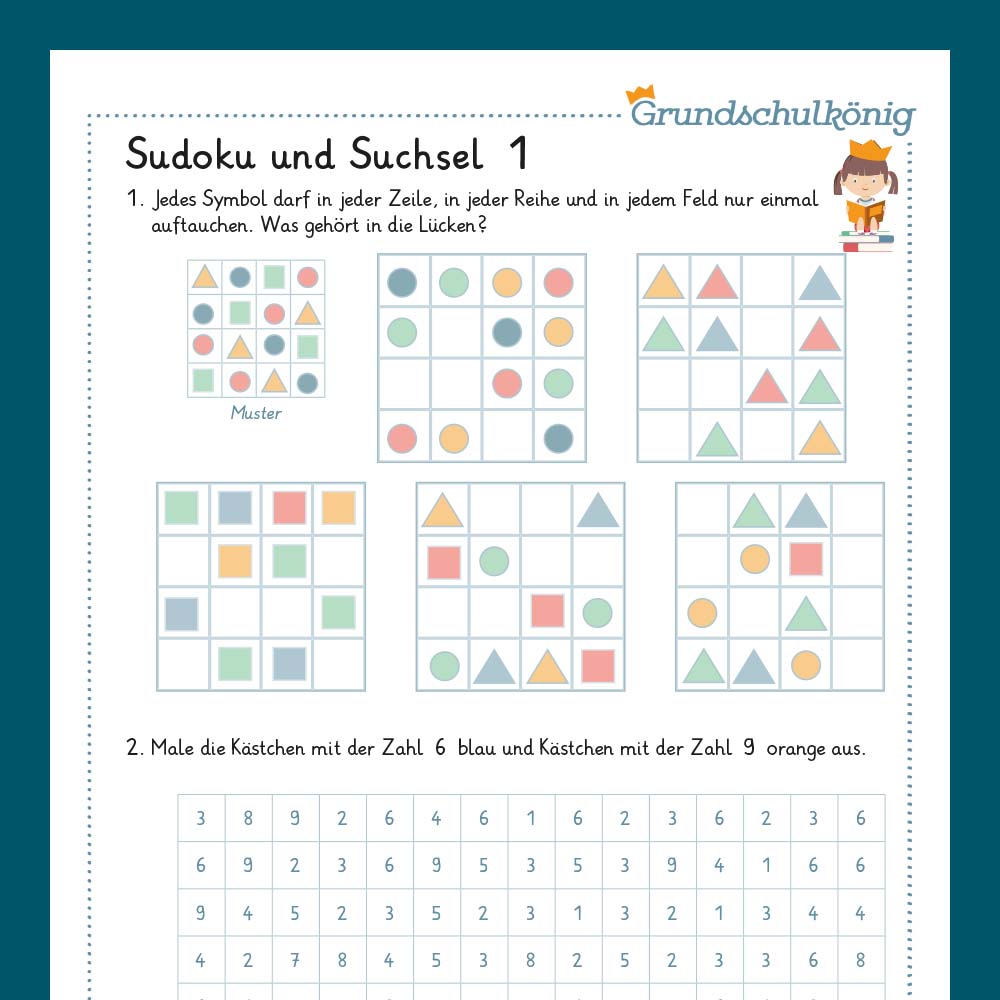 Freebie: Königspaket Sudoku & Suchsel (Vorschule)