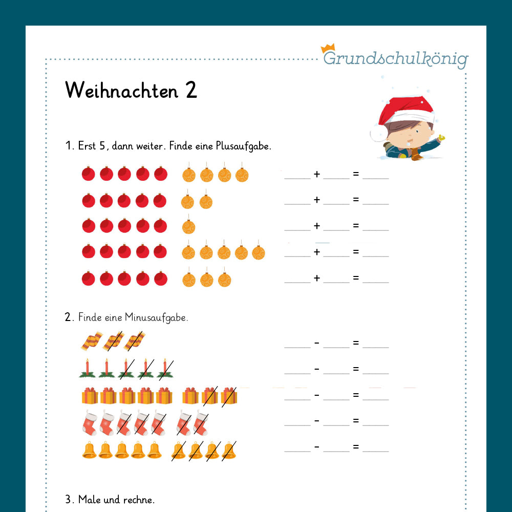 Königspaket: Weihnachten & Winter (Mathe, 1. Klasse)