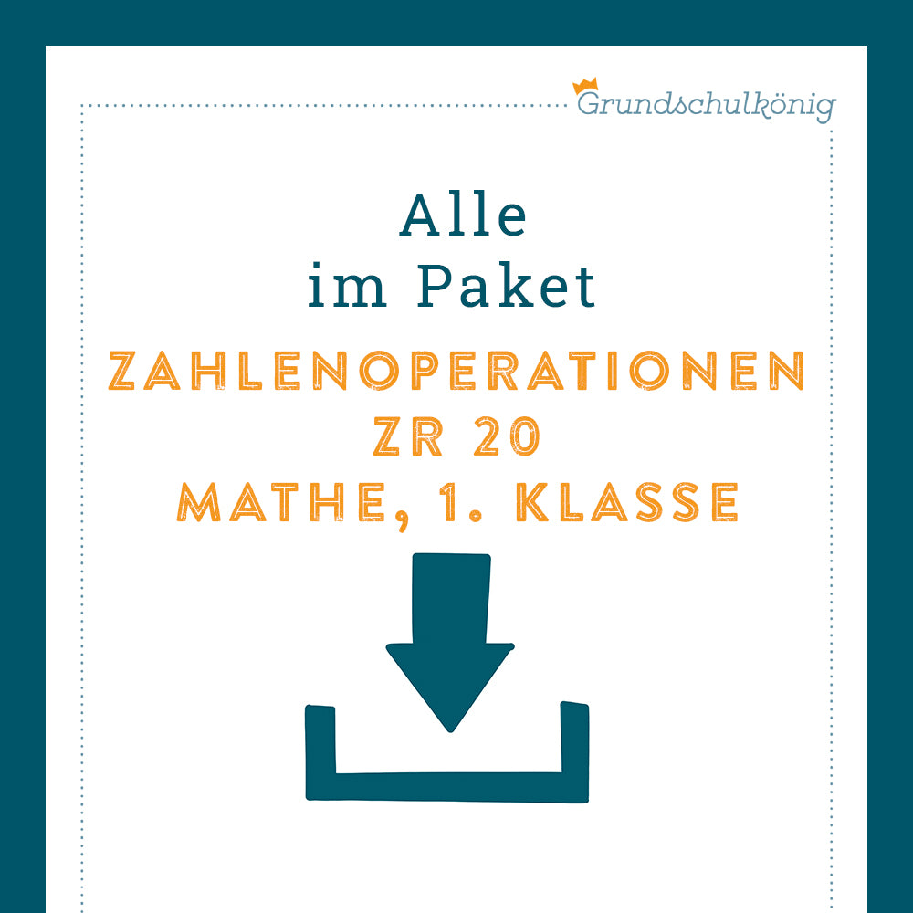 Königspaket: Zahlenoperationen im ZR 20 (Mathe, 1. Klasse)